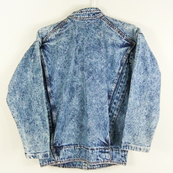 Vintage  80s Acid Wash Denim Jean Jacket - Picture 5 of 6
